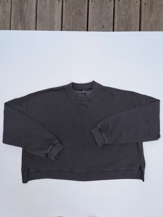 aerie Other - Aerie “Seriously lives in” Charcoal Cropped Crewneck Sweatshirt Sz XL